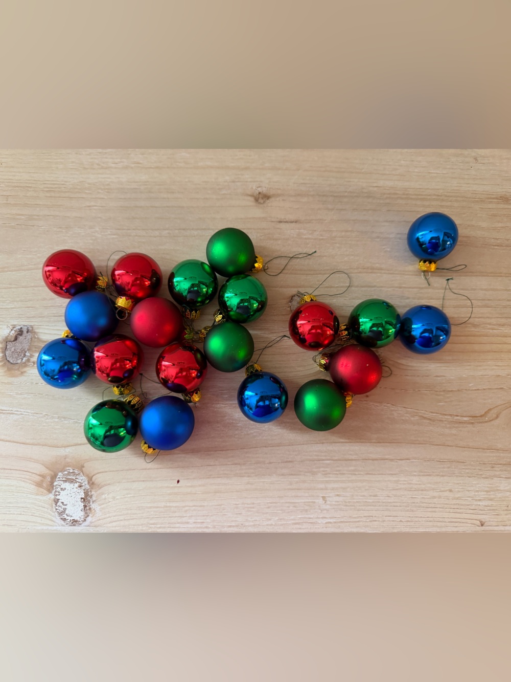Vintage Festive Mini Ornament Pack in Red, Green & Blue